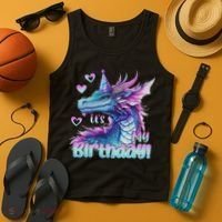 It's My Birthday Dragon Party Cute Dragons Lover Theme Tank Top thumb 4