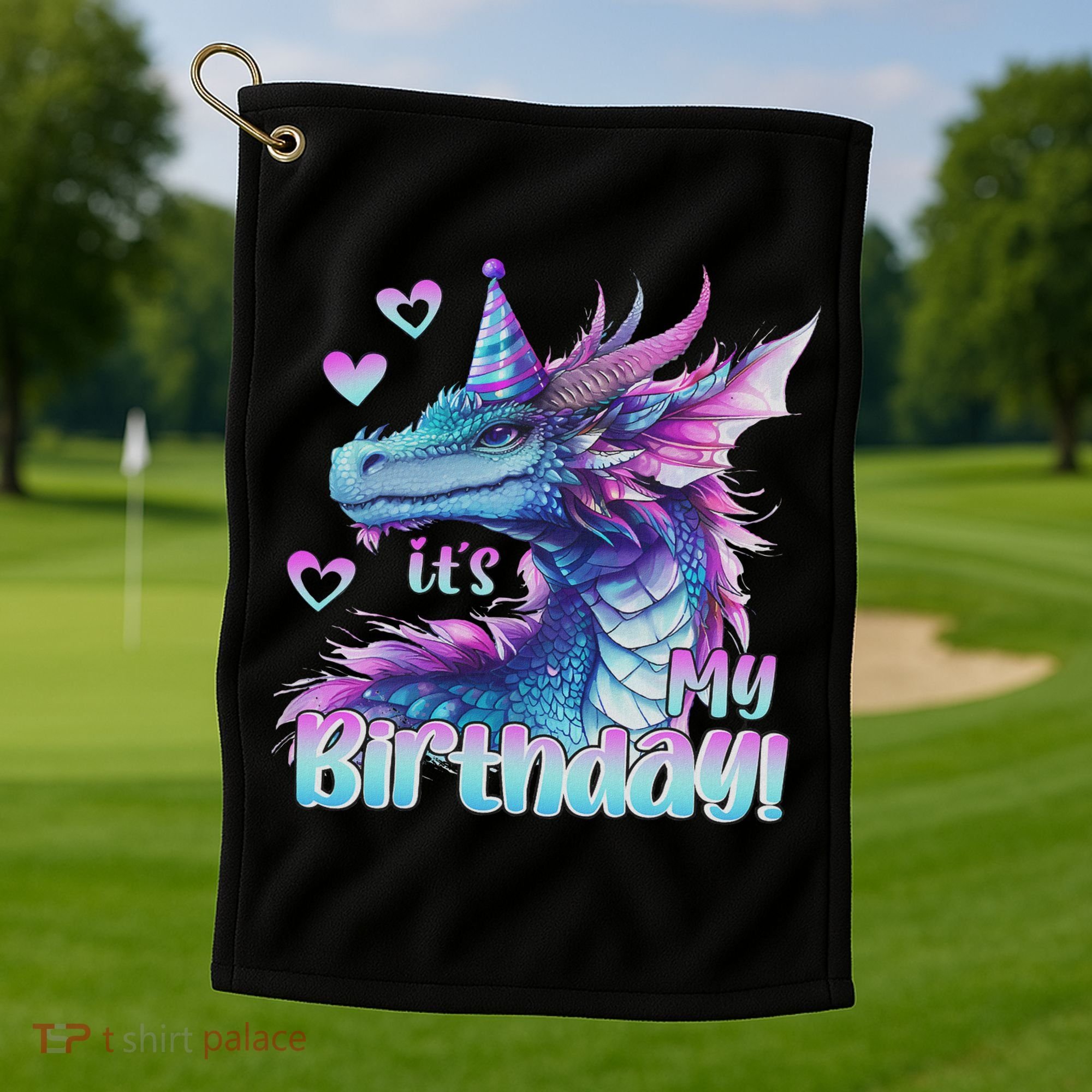 It's My Birthday Dragon Party Cute Dragons Lover Theme Golf Towel