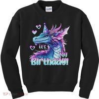 It's My Birthday Dragon Party Cute Dragons Lover Theme Kids Sweatshirt thumb 0