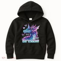 It's My Birthday Dragon Party Cute Dragons Lover Theme Kids Hoodie thumb 0