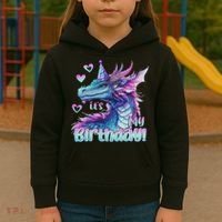 It's My Birthday Dragon Party Cute Dragons Lover Theme Kids Hoodie thumb 3