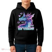 It's My Birthday Dragon Party Cute Dragons Lover Theme Kids Hoodie thumb 4