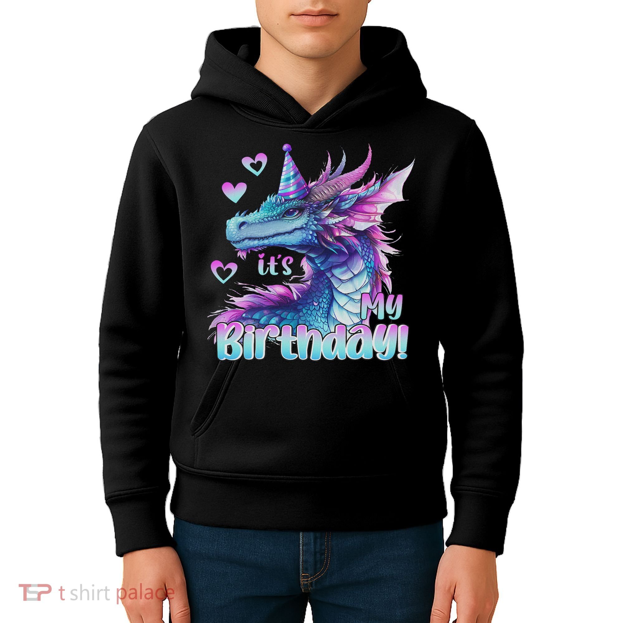 It's My Birthday Dragon Party Cute Dragons Lover Theme Kids Hoodie