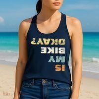 Is My Bike Okay? Mountain Bike Cycling Gift Women's Tank Top thumb 2