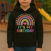 It's My Birthday For Women Ns Gift Rainbow Kids Hoodie thumb 3