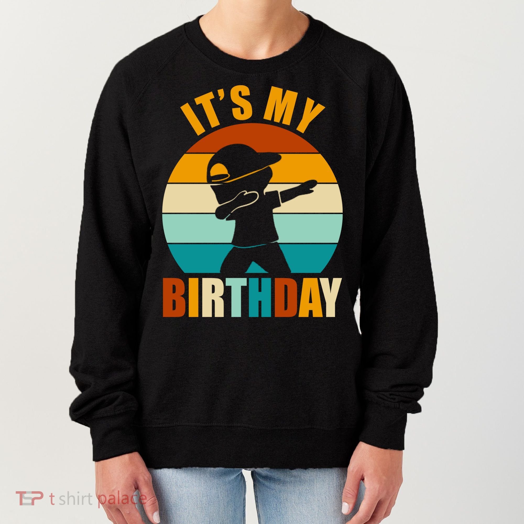Its My Birthday Dab Retro Sunset Women's Sweatshirt