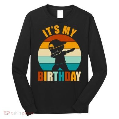 Its My Birthday Dab Retro Sunset Long Sleeve Shirt