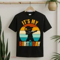 Its My Birthday Dab Retro Sunset T-Shirt thumb 2