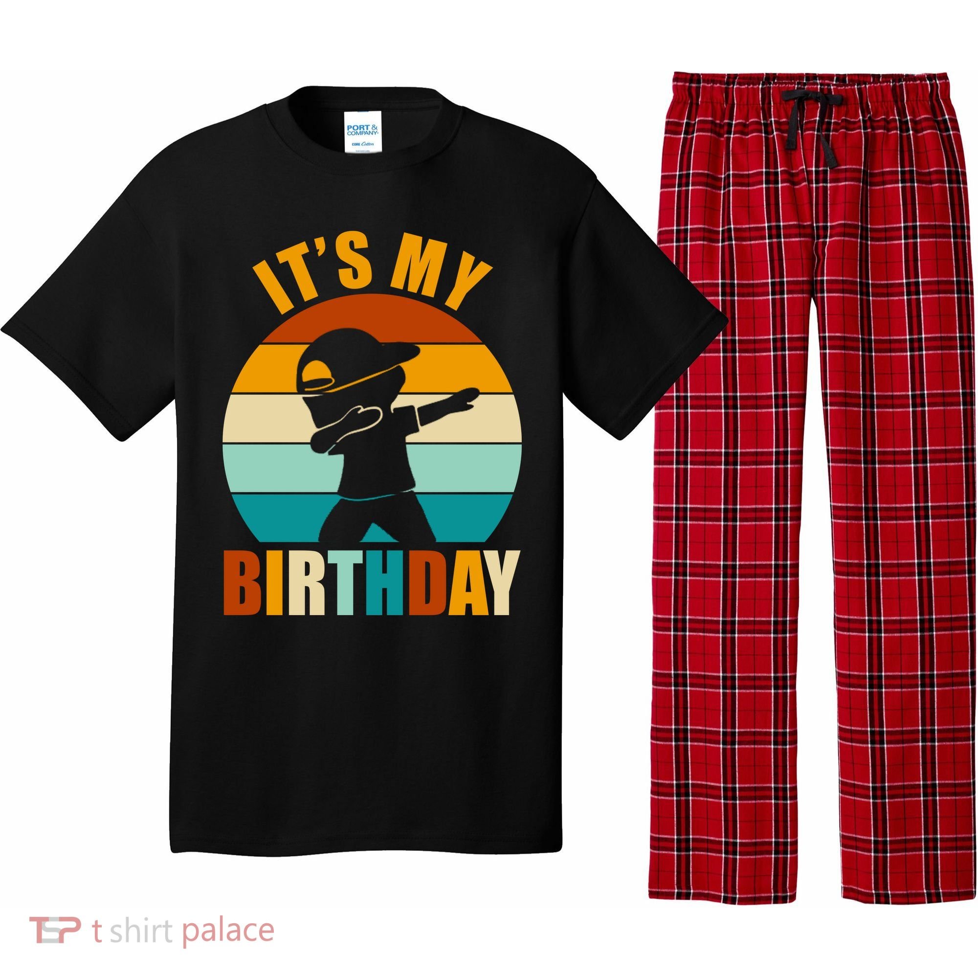 Its My Birthday Dab Retro Sunset Pajama Set