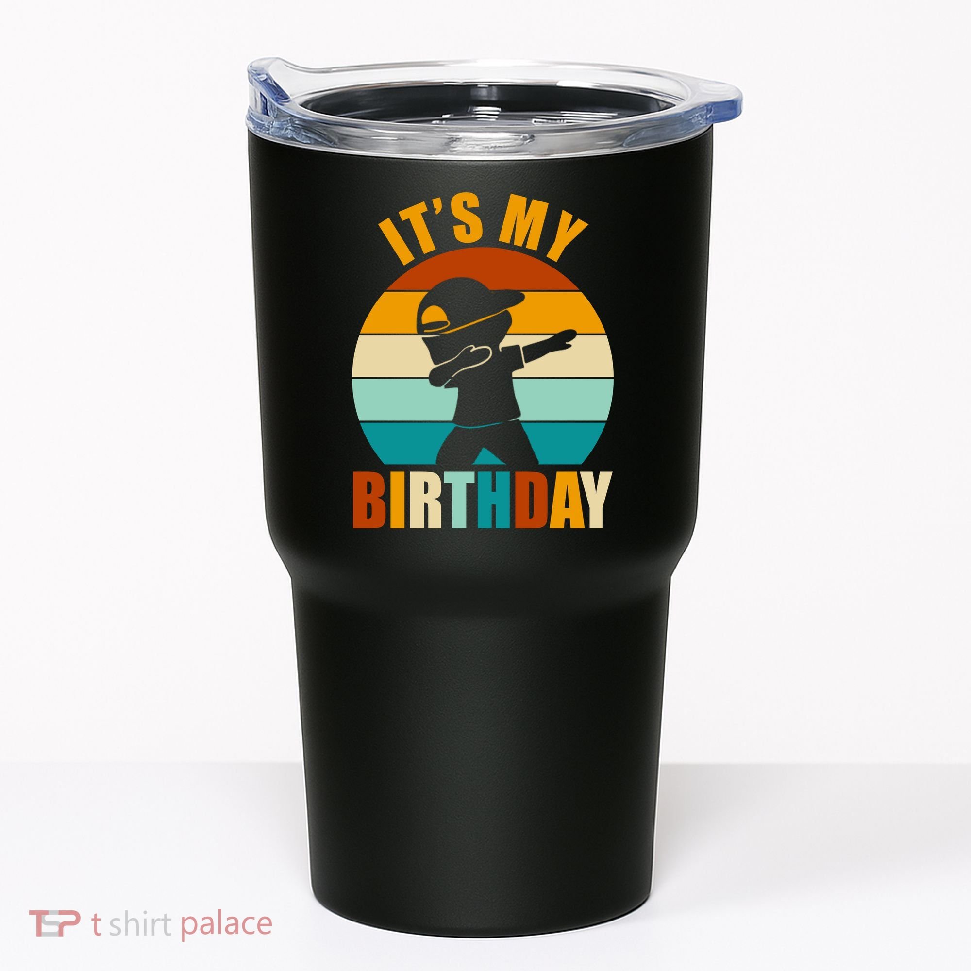 Its My Birthday Dab Retro Sunset Tumbler