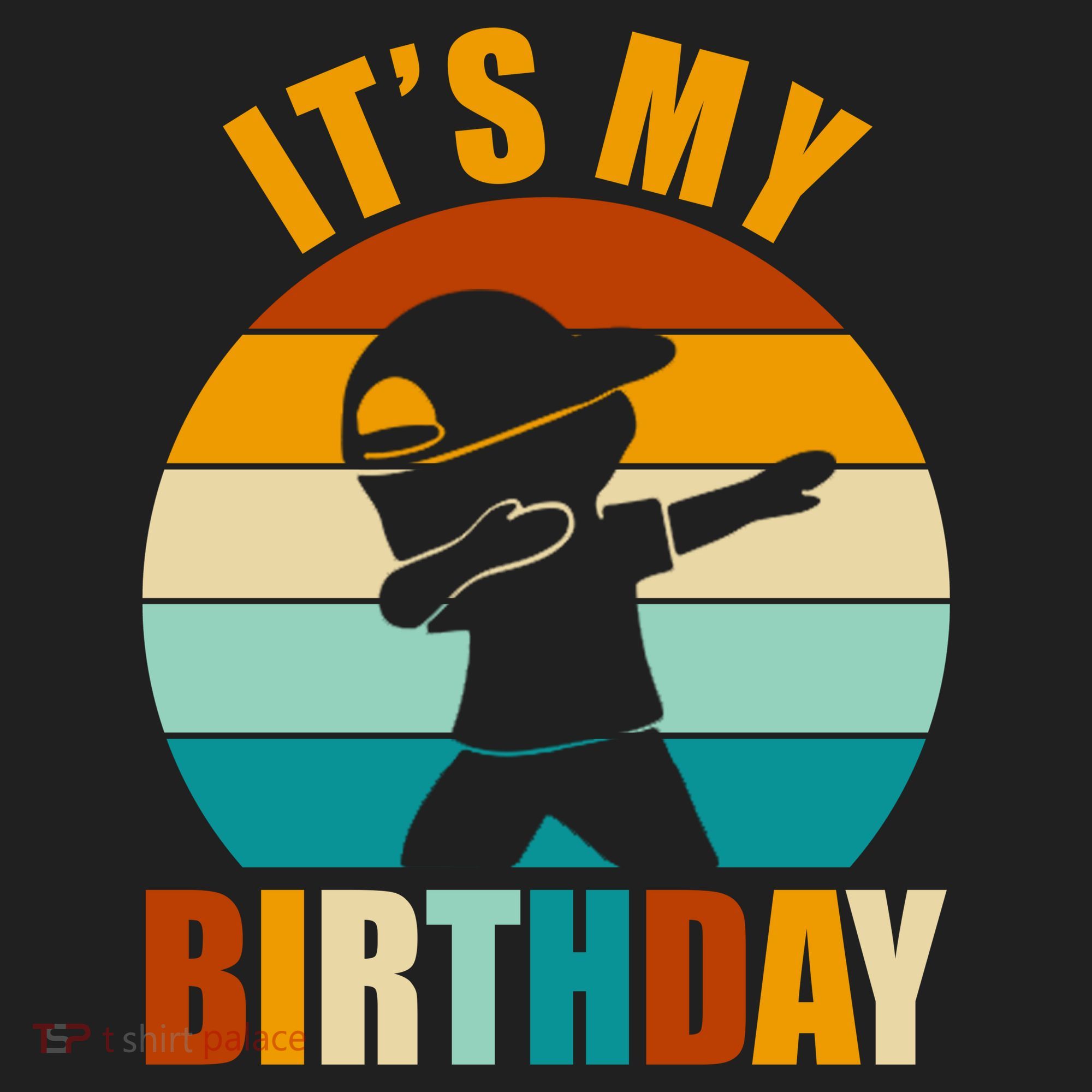 Its My Birthday Dab Retro Sunset Tumbler