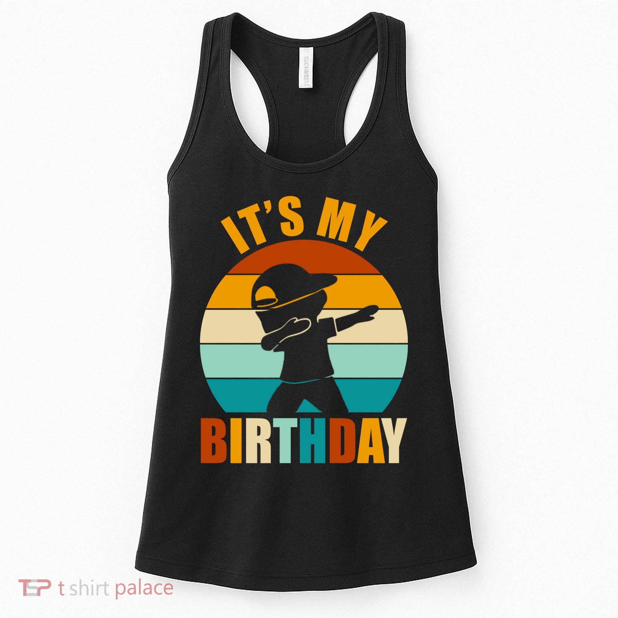 Its My Birthday Dab Retro Sunset Women's Tank Top