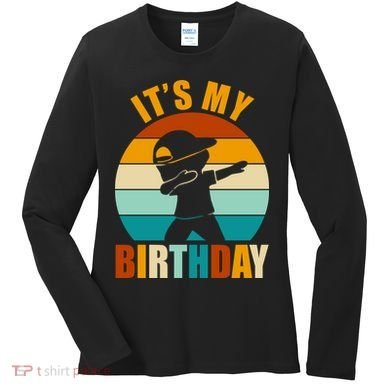 Its My Birthday Dab Retro Sunset Women's Long Sleeve Shirt