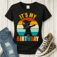 Its My Birthday Dab Retro Sunset Women's T-Shirt thumb 3
