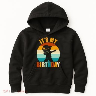 Its My Birthday Dab Retro Sunset Kids Hoodie