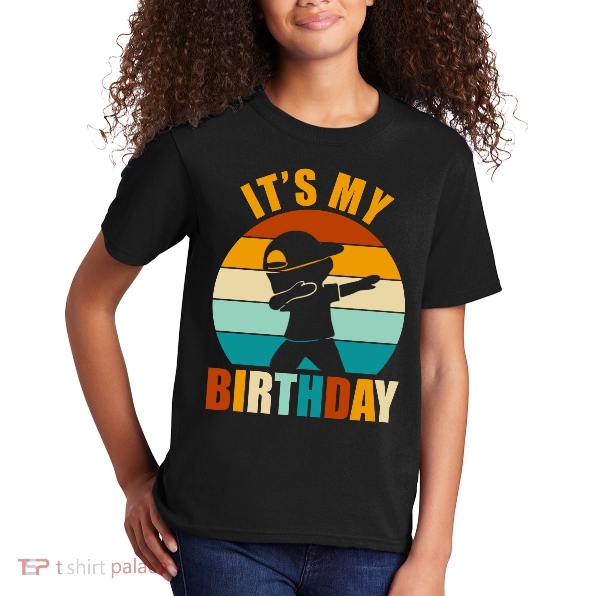 Its My Birthday Dab Retro Sunset Kids T-Shirt