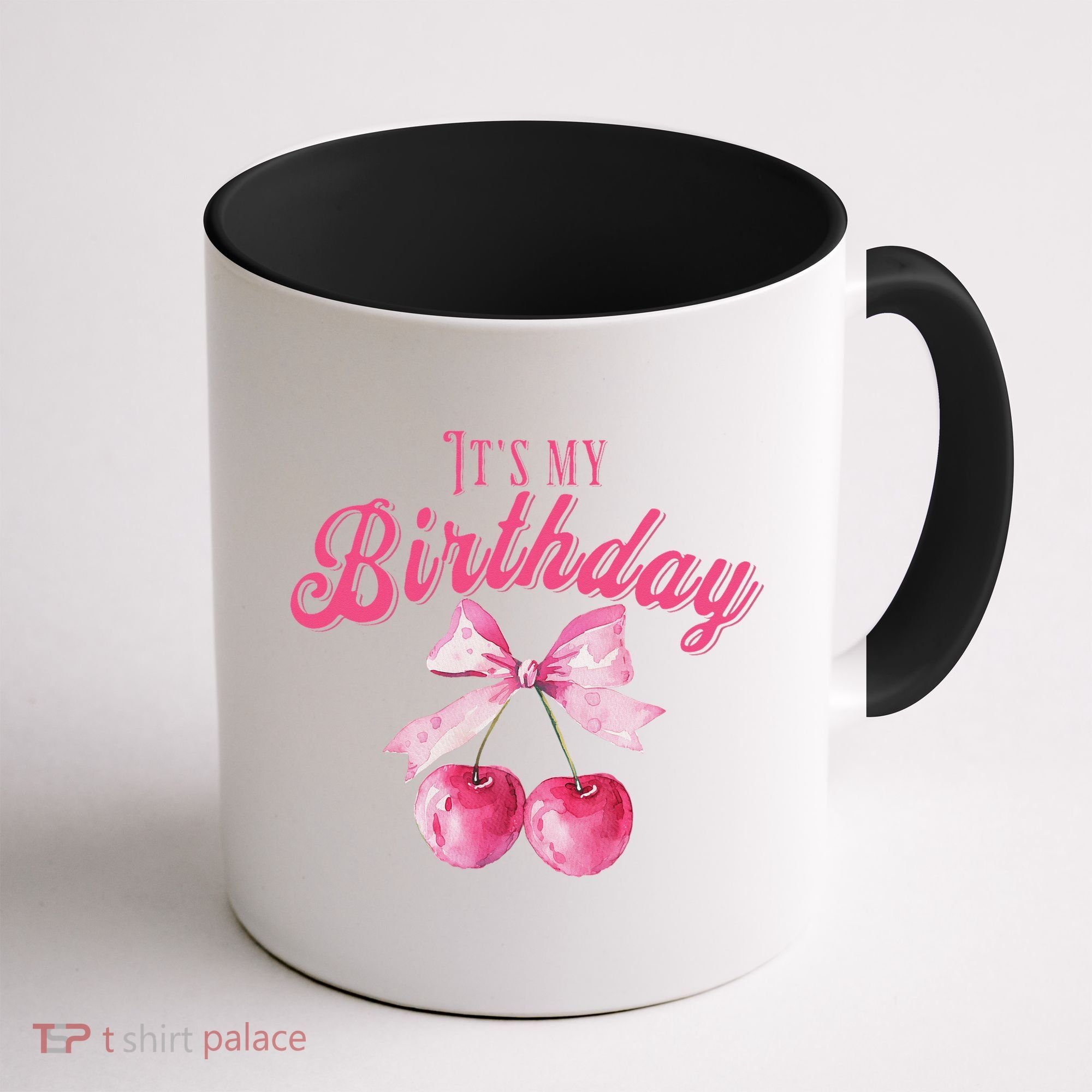 Its My Birthday Girl Coquette Cherry Bow Girly Bday Coffee Mug