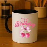 Its My Birthday Girl Coquette Cherry Bow Girly Bday Coffee Mug thumb 4