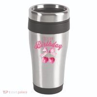 Its My Birthday Girl Coquette Cherry Bow Girly Bday 16oz Travel Tumbler thumb 0