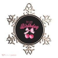 Its My Birthday Girl Coquette Cherry Bow Girly Bday Ornament thumb 0