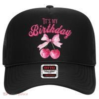 Its My Birthday Girl Coquette Cherry Bow Girly Bday Hat thumb 0