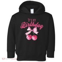 Its My Birthday Girl Coquette Cherry Bow Girly Bday Toddler Hoodie thumb 0
