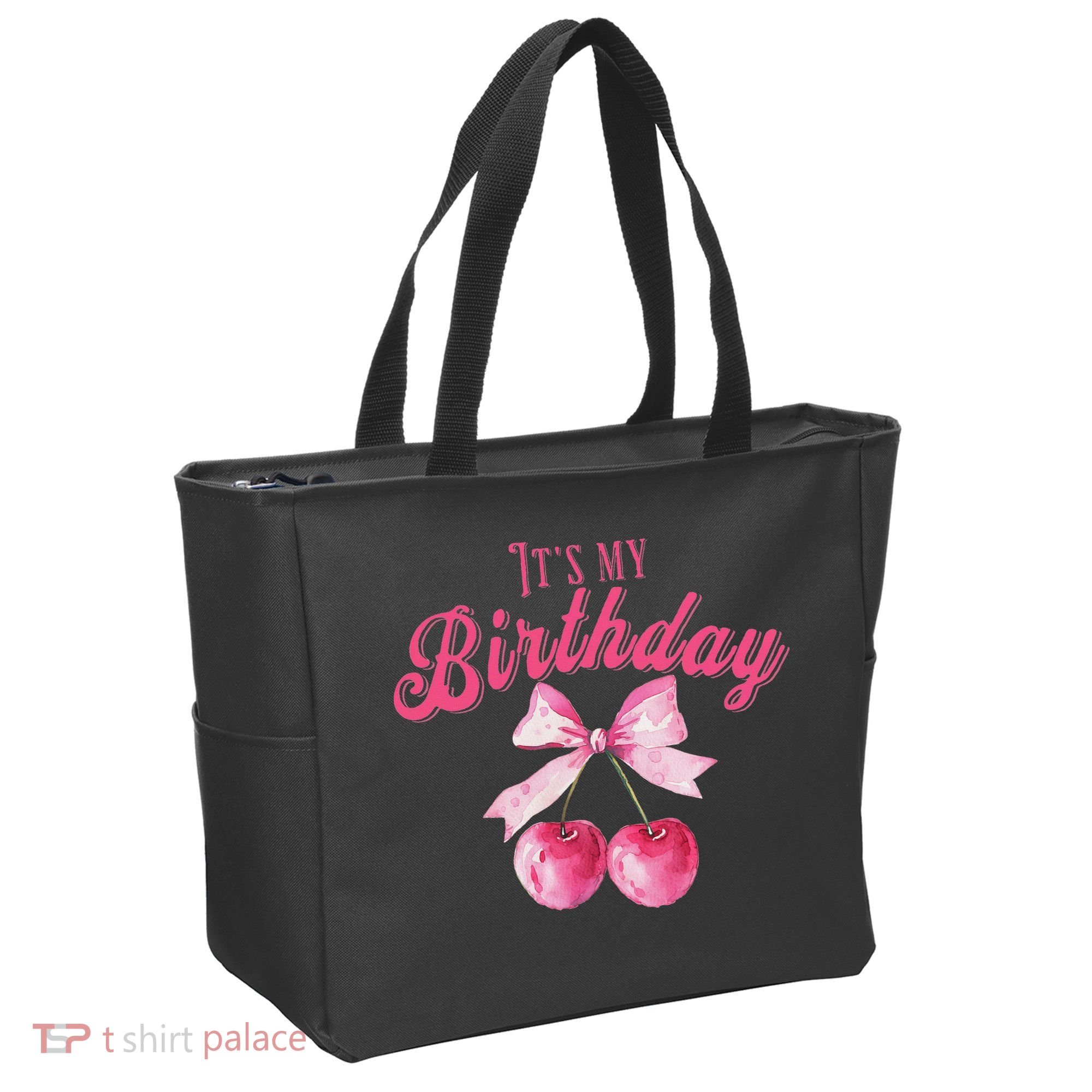 Its My Birthday Girl Coquette Cherry Bow Girly Bday Tote Bag