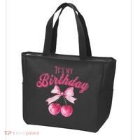 Its My Birthday Girl Coquette Cherry Bow Girly Bday Tote Bag thumb 3