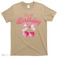 Its My Birthday Girl Coquette Cherry Bow Girly Bday T-Shirt thumb 0