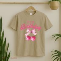 Its My Birthday Girl Coquette Cherry Bow Girly Bday T-Shirt thumb 2