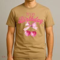 Its My Birthday Girl Coquette Cherry Bow Girly Bday T-Shirt thumb 3
