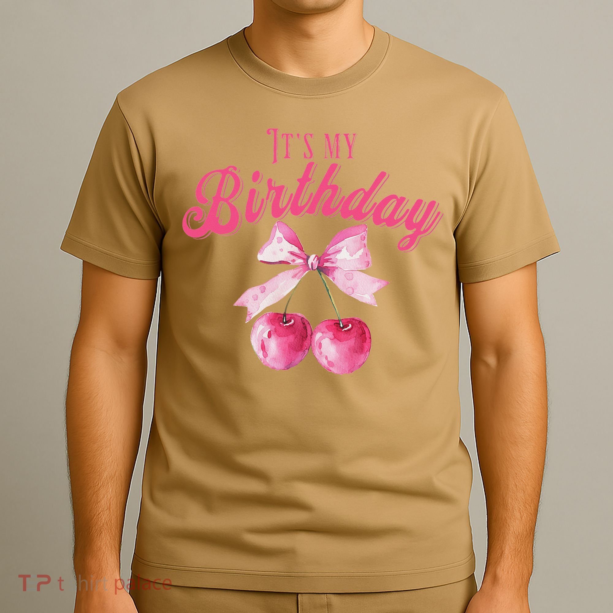 Its My Birthday Girl Coquette Cherry Bow Girly Bday T-Shirt