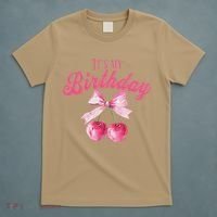 Its My Birthday Girl Coquette Cherry Bow Girly Bday T-Shirt thumb 5