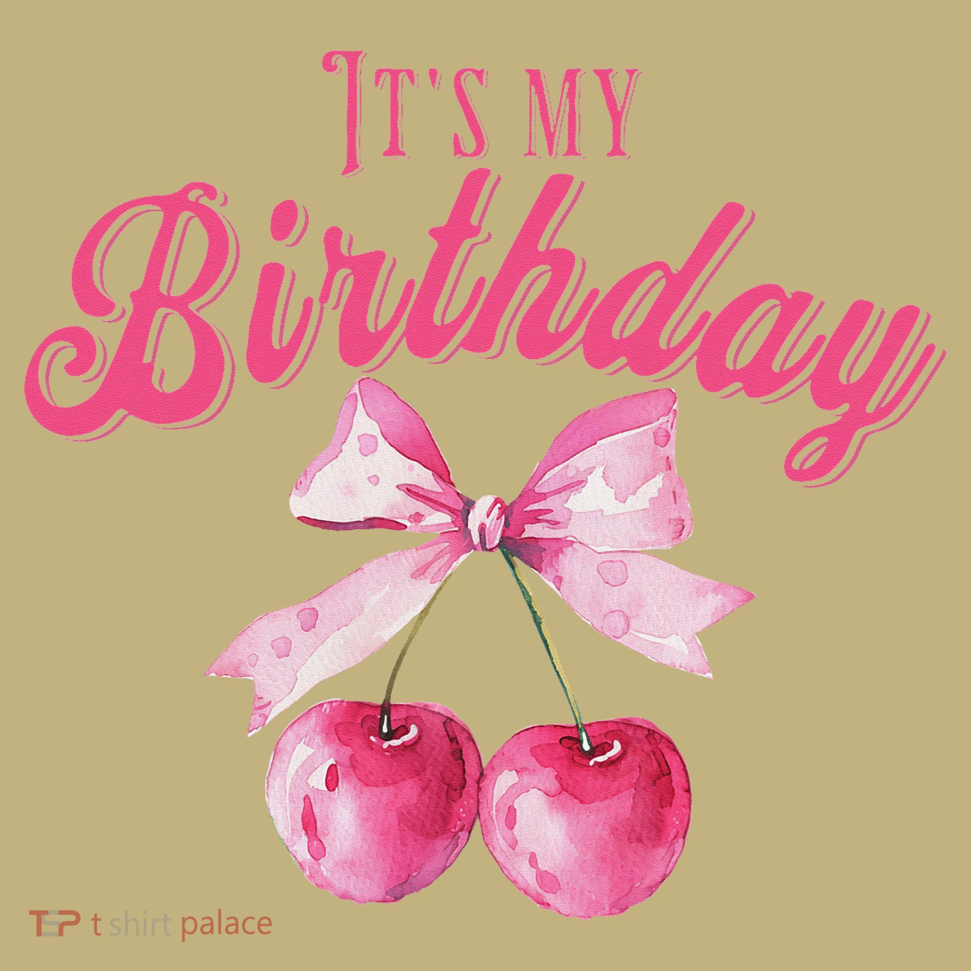 Its My Birthday Girl Coquette Cherry Bow Girly Bday Mousepad