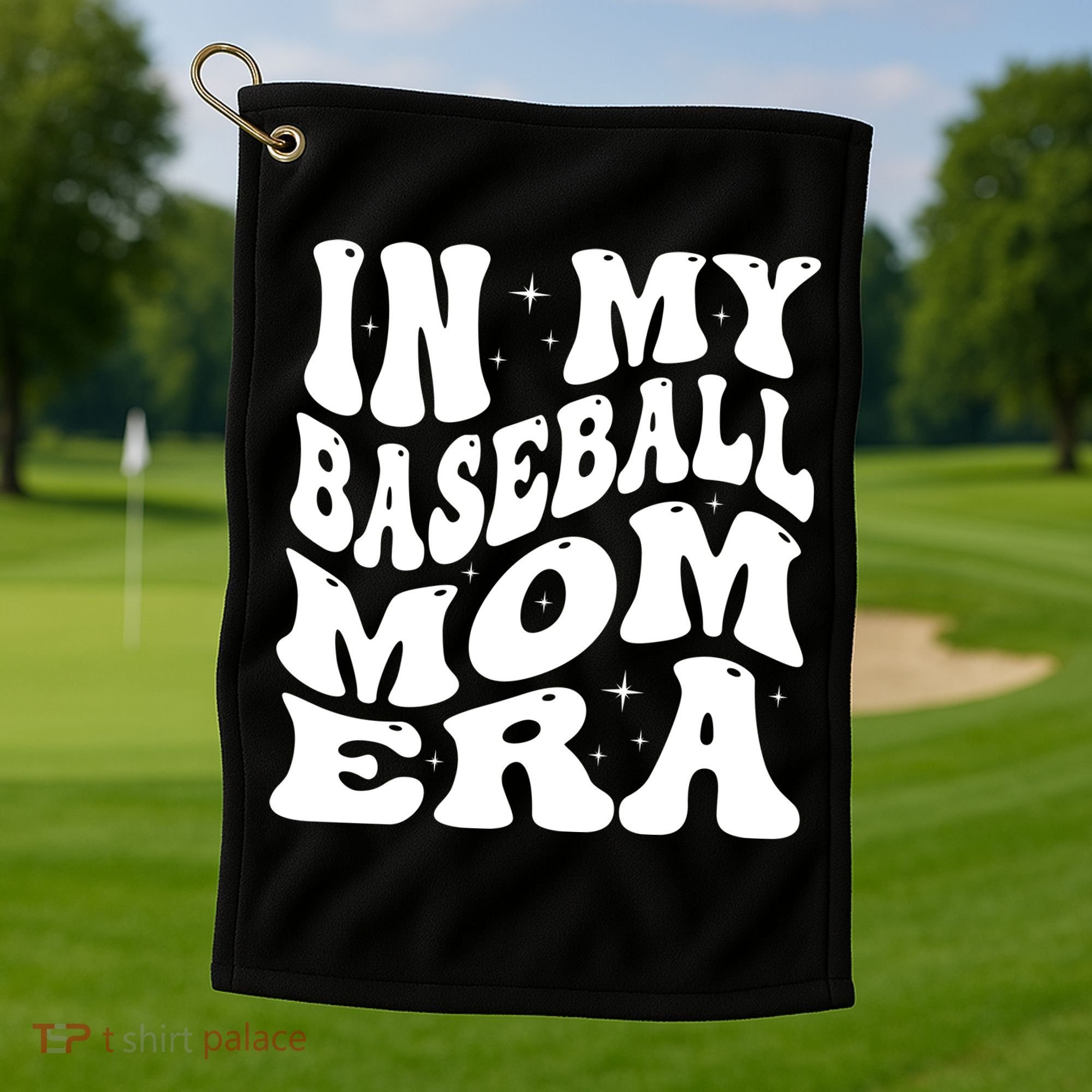 In My Baseball Mom Era Groovy Golf Towel