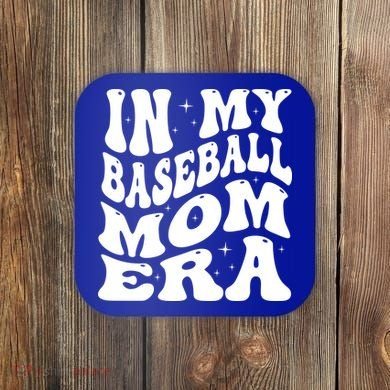 In My Baseball Mom Era Groovy Coaster