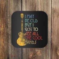 I May Be Old But I Got To See All The Cool Bands Retro Coaster thumb 0