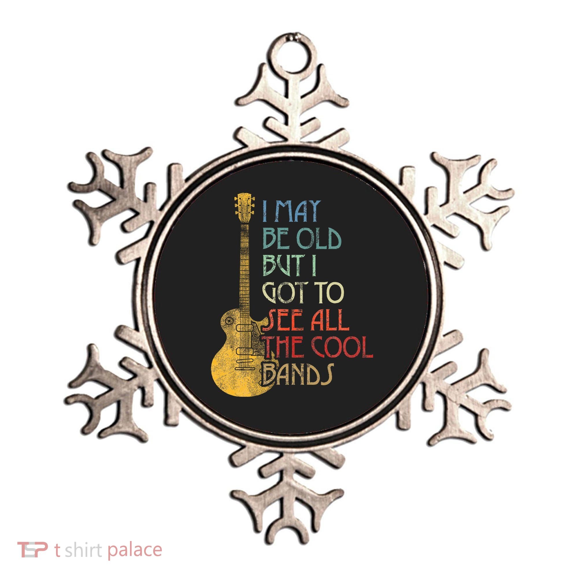 I May Be Old But I Got To See All The Cool Bands Retro Ornament