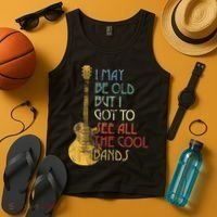I May Be Old But I Got To See All The Cool Bands Retro Tank Top thumb 4