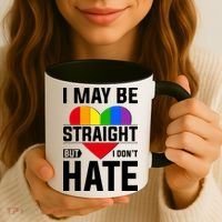 I May Be Straight But I Don't Hate LGBT Pride Ally Coffee Mug thumb 3
