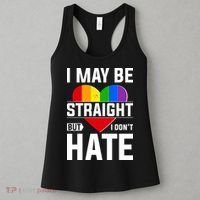 I May Be Straight But I Don't Hate LGBT Pride Ally Women's Tank Top thumb 3