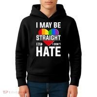 I May Be Straight But I Don't Hate LGBT Pride Ally Kids Hoodie thumb 4
