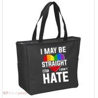 I May Be Straight But I Don't Hate LGBT Pride Ally Tote Bag thumb 2
