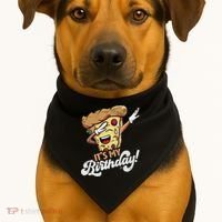 It's My Birthday Cool Dabbing Pizza Gift Bday Party USA-Made Doggie Bandana thumb 1