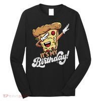 It's My Birthday Cool Dabbing Pizza Gift Bday Party Long Sleeve Shirt thumb 0