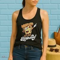 It's My Birthday Cool Dabbing Pizza Gift Bday Party Women's Tank Top thumb 2