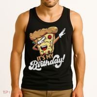 It's My Birthday Cool Dabbing Pizza Gift Bday Party Tank Top thumb 3