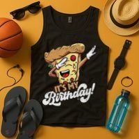 It's My Birthday Cool Dabbing Pizza Gift Bday Party Tank Top thumb 4