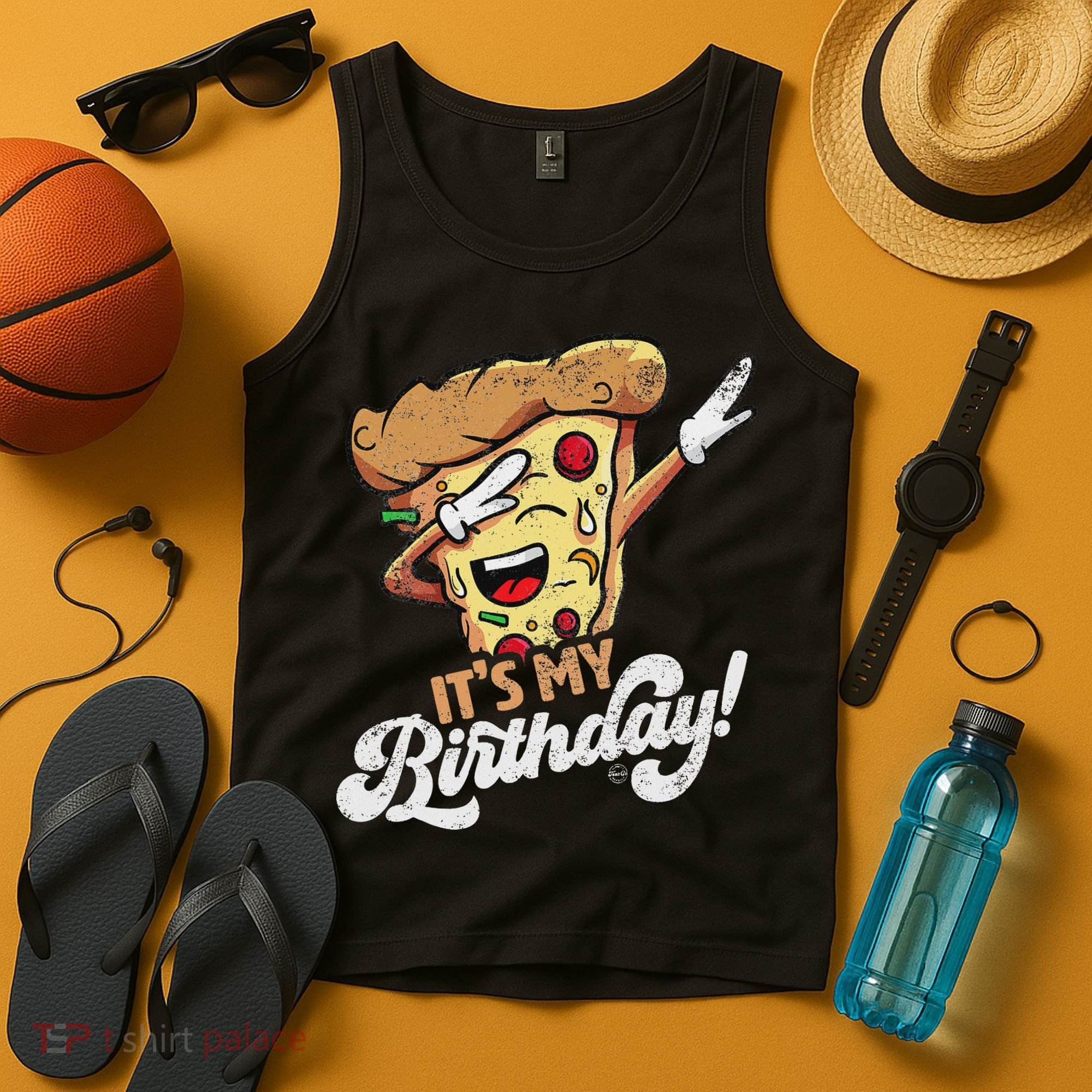 It's My Birthday Cool Dabbing Pizza Gift Bday Party Tank Top