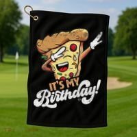 It's My Birthday Cool Dabbing Pizza Gift Bday Party Golf Towel thumb 1